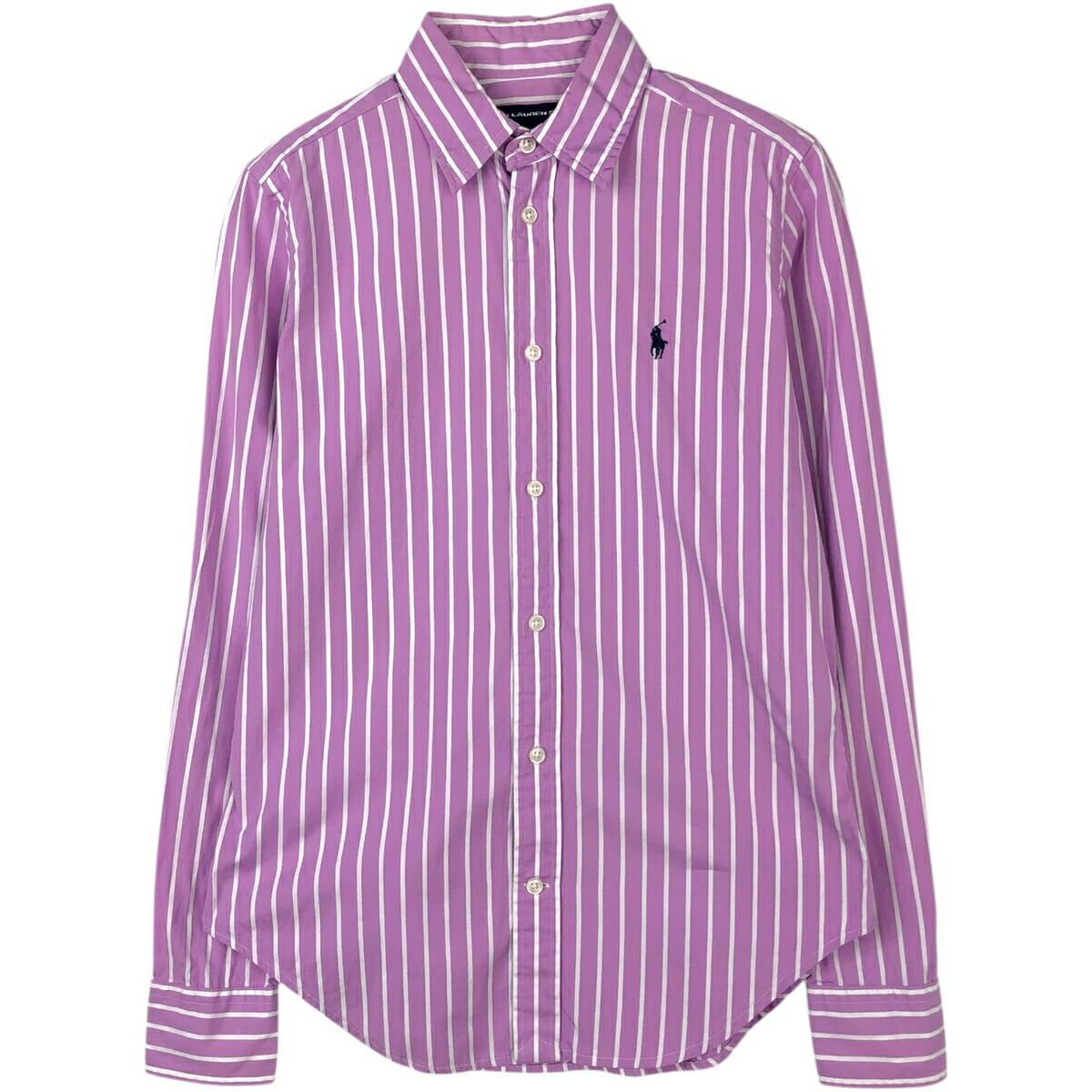 古着 ラルフローレン Ralph Lauren RALPH LAUREN SPORT 長袖 コットンストライプシャツ レディースS相当 /eaa618347 【中古】 【260308】 【Elulu/エルル】 パープル系 春夏秋冬 7,709円