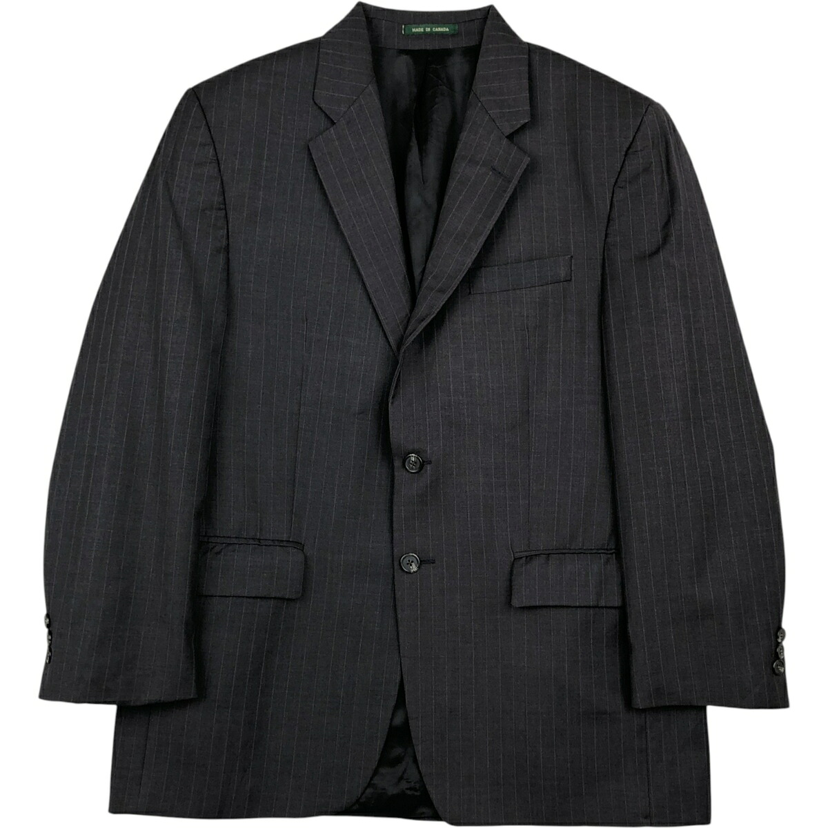 古着 ラルフローレン Ralph Lauren LAUREN ローレン ストライプ柄 ウールテーラードジャケット カナダ製 メンズM相当 /eaa618428 【中古】 【260302】 グレー系 春秋冬