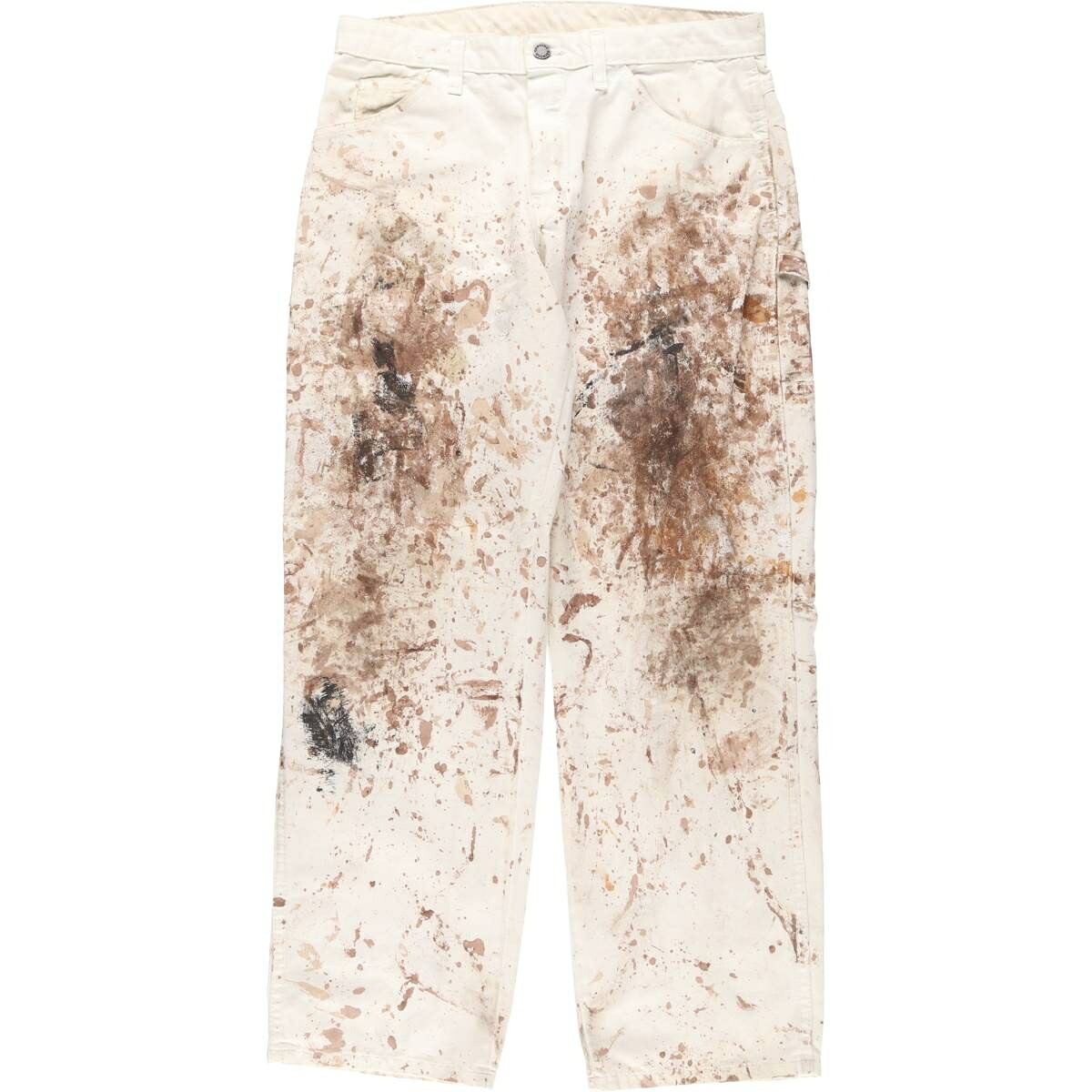 古着 ディッキーズ Dickies ペイント ペインターパンツ メンズw32相当 /eaa618527 【中古】 【260309】 ホワイト系 春夏秋冬