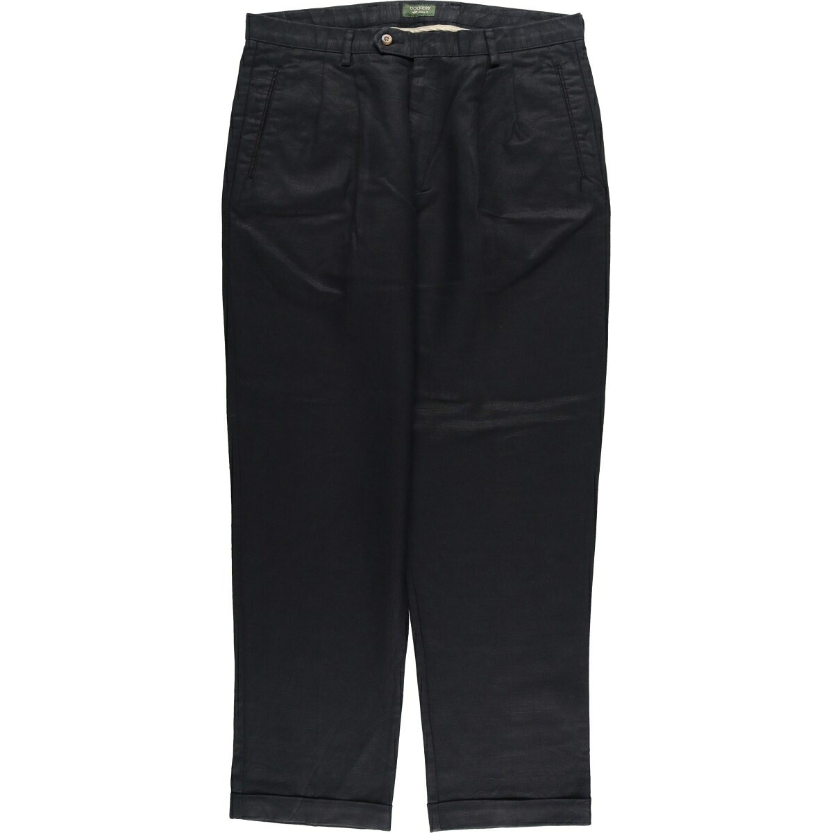 古着 ドッカーズ DOCKERS class A ツータック リネン×コットンパンツ スラックス メンズw37相当 /eaa618643 【中古】 【260307】 ブラック系 春夏秋冬