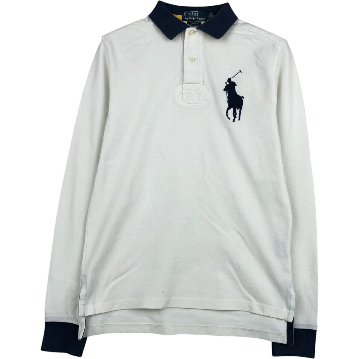 古着 ラルフローレン Ralph Lauren POLO by Ralph Lauren CUSTOM FIT ビッグポニー 長袖 ラガーシャツ メンズS相当 /eaa618999 【中古】 【260401】 ホワイト系 春夏秋冬