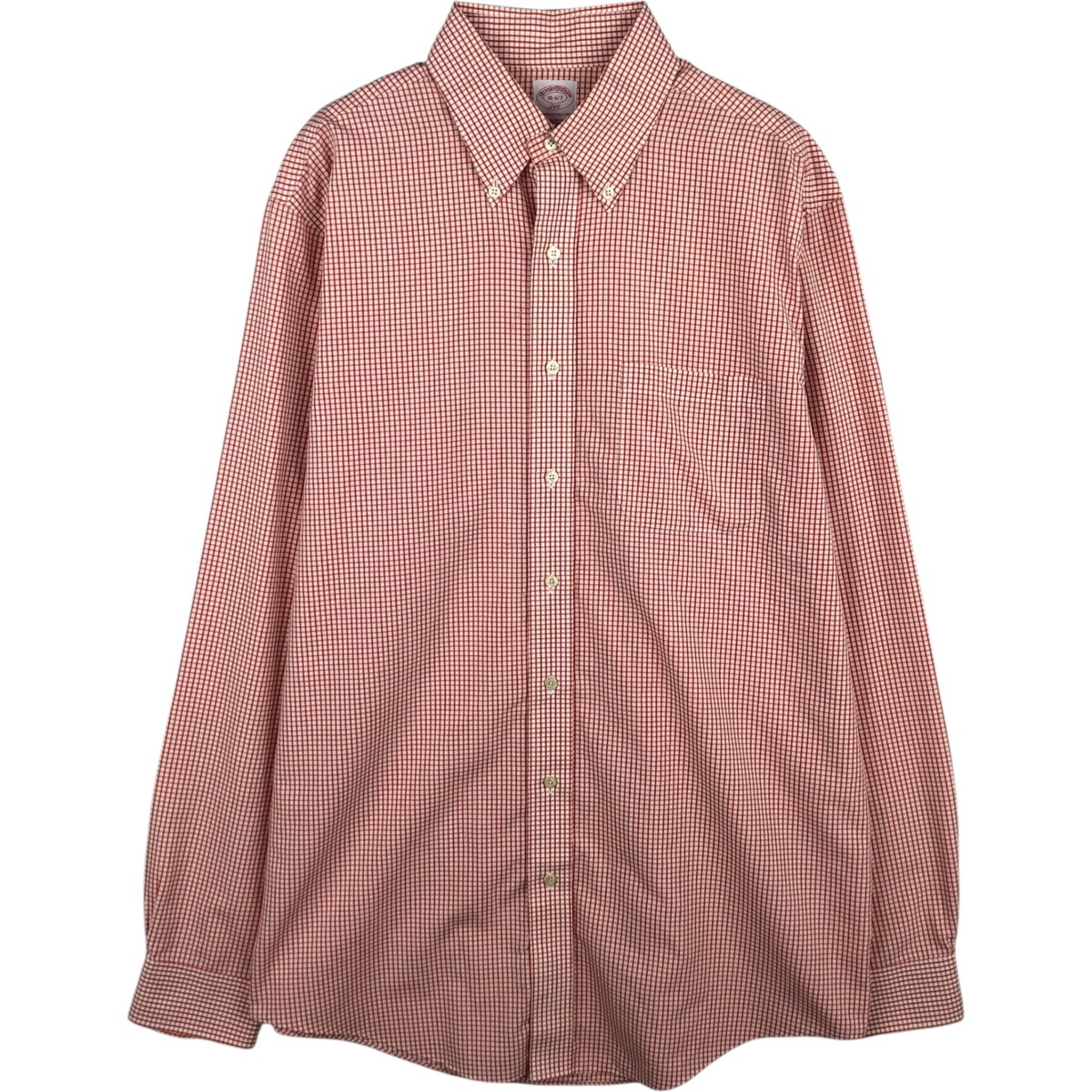 古着 ブルックスブラザーズ Brooks Brothers 346 ギンガムチェック 長袖 ボタンダウンチェックシャツ メンズL相当 /eaa619028 【中古】 【260307】 レッド系 春夏秋冬