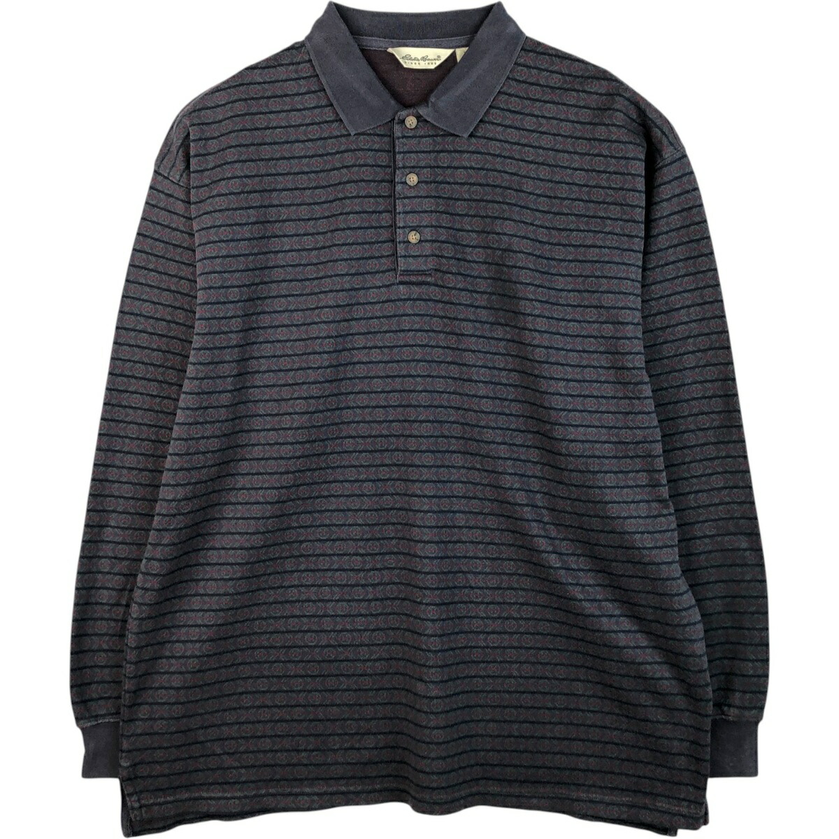 古着 90'S~ エディーバウアー Eddie Bauer 総柄 長袖 ポロシャツ メンズXL相当 ヴィンテージ /eaa619126 【中古】 【260306】 春夏秋