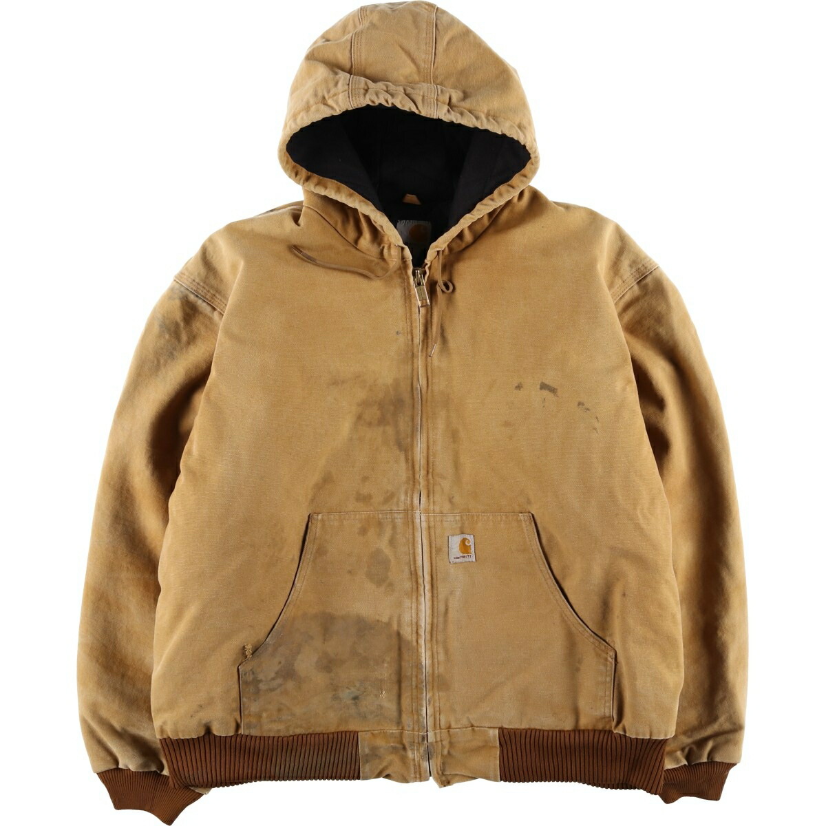 古着 カーハート Carhartt アクティブジャケット 中綿入り ダックフルジップパーカー USA製 メンズXXL相当 /eaa619168 【中古】 【260324】 ブラウン系 春秋冬