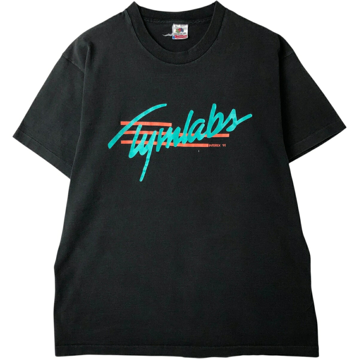 古着 90'S フルーツオブザルーム FRUIT OF THE LOOM プリントTシャツ USA製 メンズXL相当 ヴィンテージ /eaa619473 【中古】 【260317】 ブラック系 春夏秋