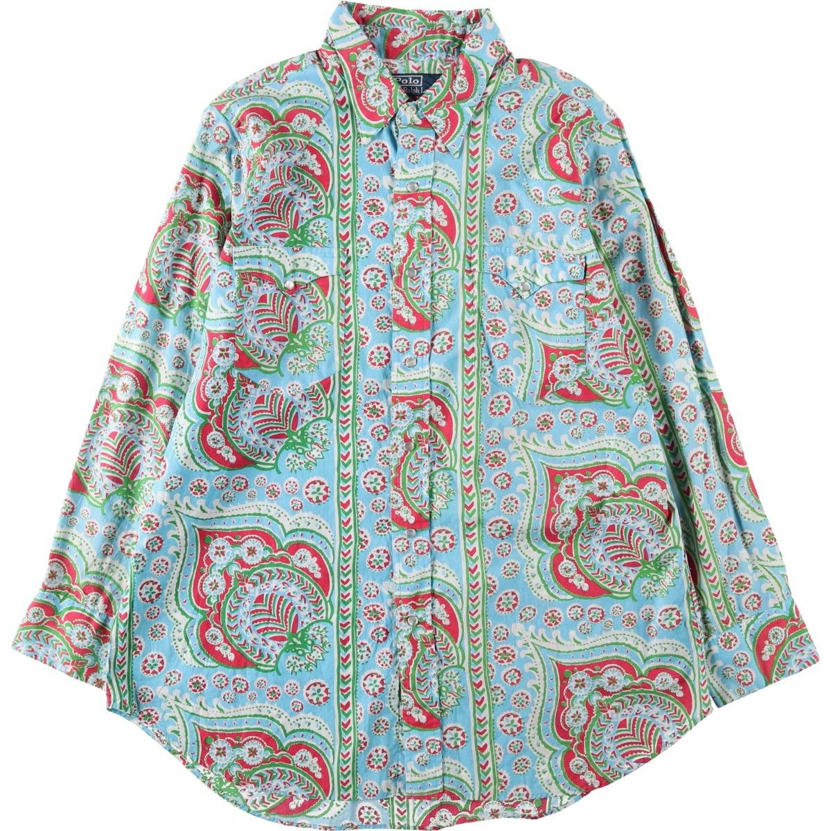古着 ラルフローレン Ralph Lauren POLO by Ralph Lauren WESTERN 総柄 長袖 ウエスタンシャツ メンズL相当 /eaa620104 【中古】 【260407】 【ADEL/アデル】
