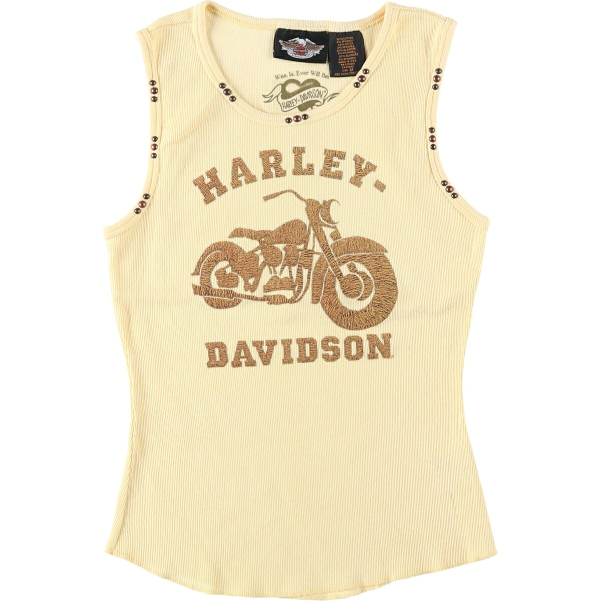 古着 ハーレーダビッドソン Harley-Davidson スタッズ付き モーターサイクル タンクトップ USA製 レディースM相当 /eaa620346 【中古】 【260522】 【ADEL/アデル】｜古着屋JAM