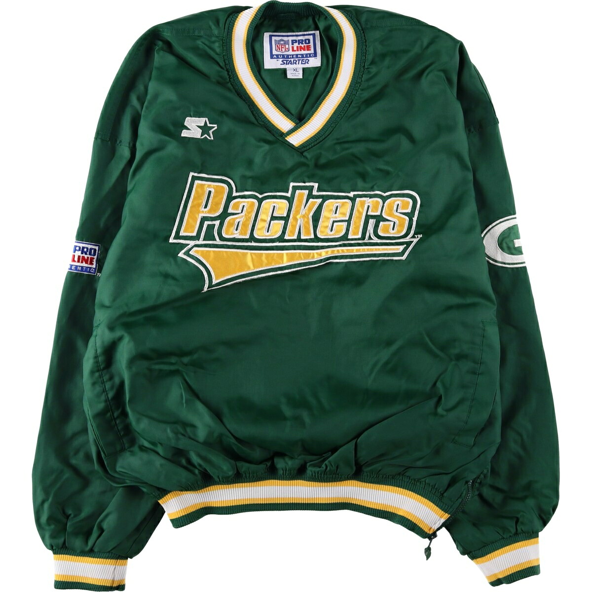 古着 90'S スターター Starter PRO LINE NFL GREEN BAY PACKERS グリーンベイパッカーズ Vネック ナイロンプルオーバー メンズXL相当 /eaa620477 【中古】 【260614】|古着屋JAM