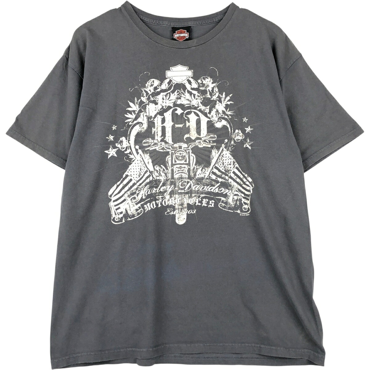 古着 00'S ハーレーダビッドソン Harley-Davidson 鷲柄 イーグル柄 モーターサイクル バイクTシャツ メンズL相当 /eaa621013 【中古】 【260531】｜古着屋JAM