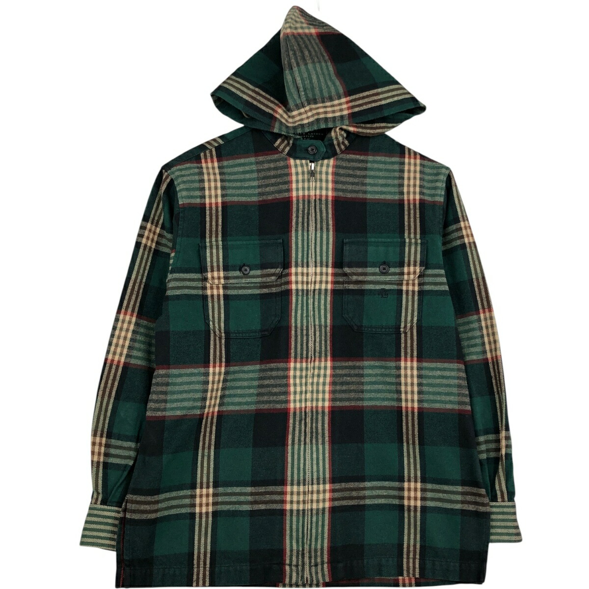 古着 ラルフローレン Ralph Lauren LAUREN ローレン フード付き フルジップ 長袖 コットンチェックシャツ レディースS相当 /eaa621120 【中古】 【260328】 【ADEL/アデル】