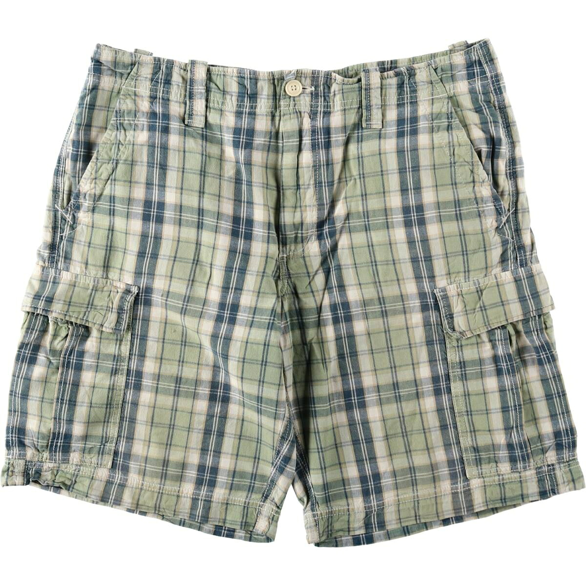 古着 00'S ラルフローレン Ralph Lauren POLO JEANS COMPANY チェック柄 カーゴショーツ ハーフパンツ メンズw38相当 /eaa621333 【中古】 【260604】 【GR-NV】｜古着屋JAM