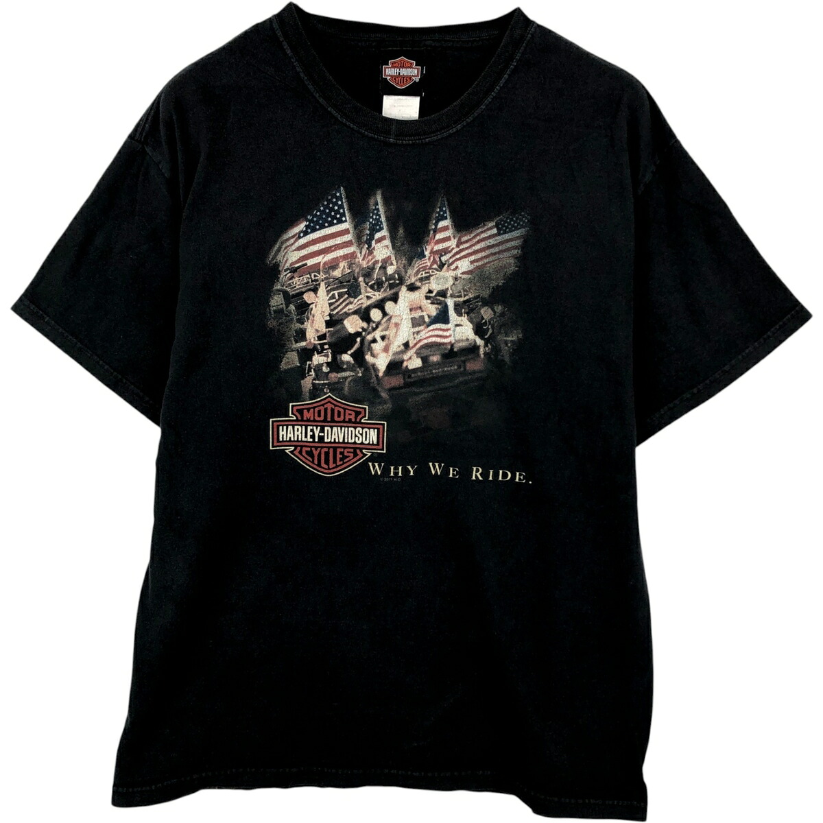 古着 ハーレーダビッドソン Harley-Davidson 星条旗柄 モーターサイクル バイクTシャツ USA製 メンズL相当 /eaa621521 【中古】 【260601】｜古着屋JAM