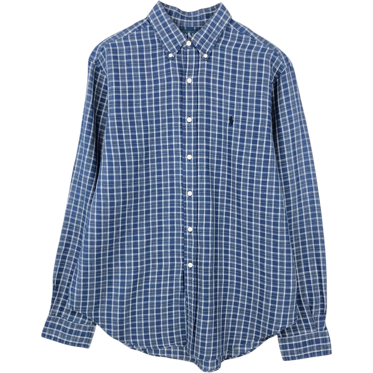 古着 ラルフローレン Ralph Lauren CLASSIC FIT クラシックフィット チェック柄 長袖 リネン ボタンダウンシャツ メンズL相当 /eaa623888 【中古】 【260621】|古着屋JAM