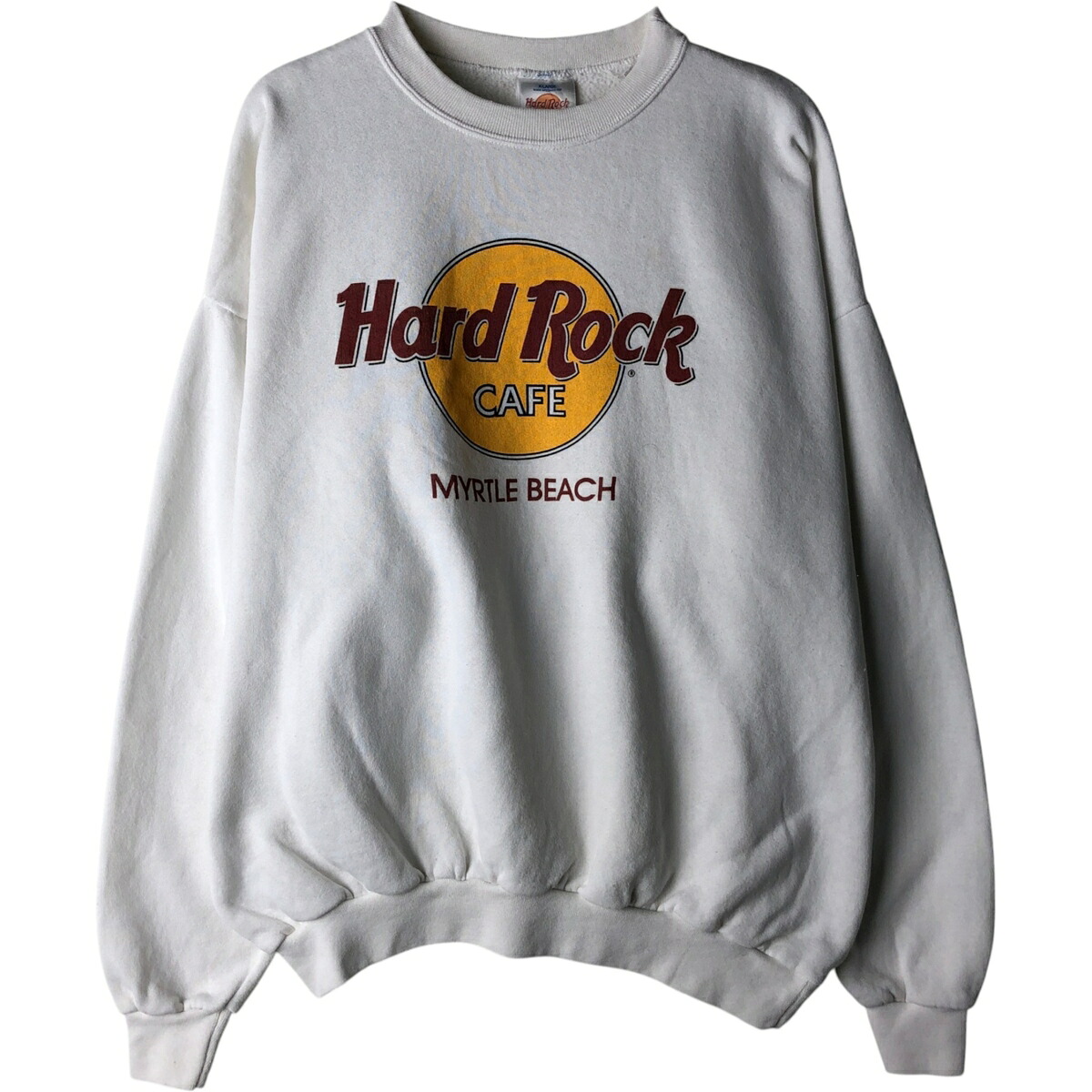 古着 HARD ROCK CAFE ハードロックカフェ アドバタイジング スウェットシャツ トレーナー USA製 メンズXL相当 /eaa624144 【中古】 【260307】 ホワイト系 春夏秋冬