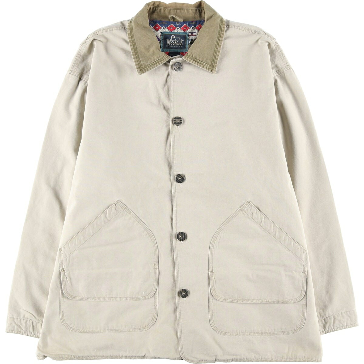 古着 90'S~ ウールリッチ WOOLRICH ハンティングジャケット メンズXL相当 ヴィンテージ /eaa624181 【中古】 【260307】 ホワイト系 春秋冬