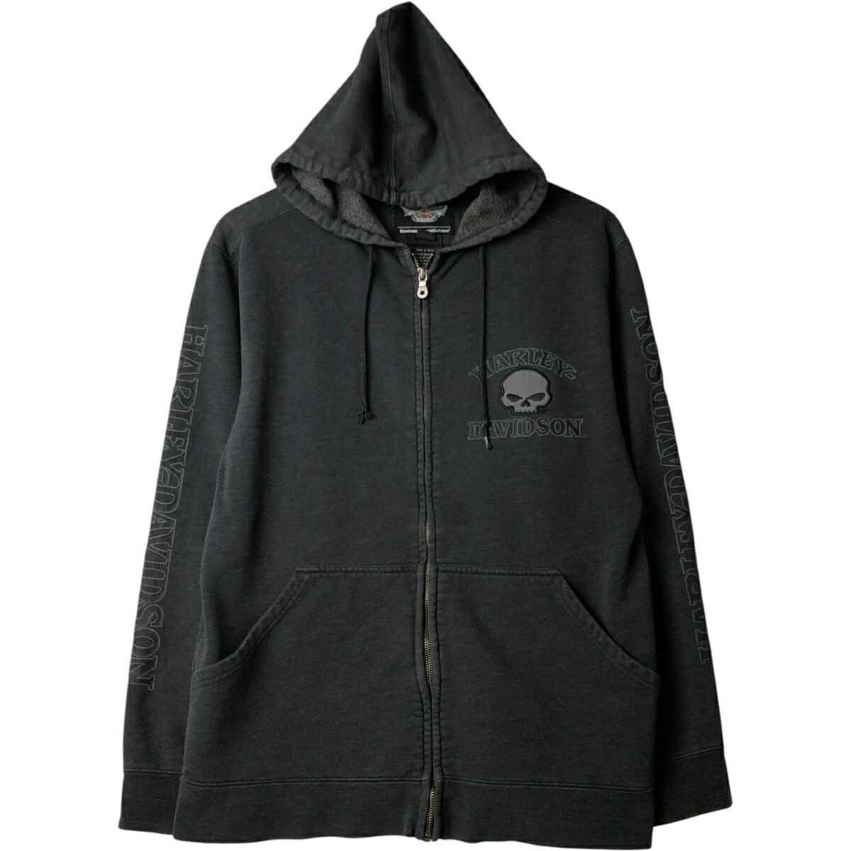 古着 ハーレーダビッドソン Harley-Davidson ドクロ柄 スカル柄 スウェットフルジップパーカー メンズS相当 /eaa624277 【中古】 【260308】 グレー系 春夏秋冬