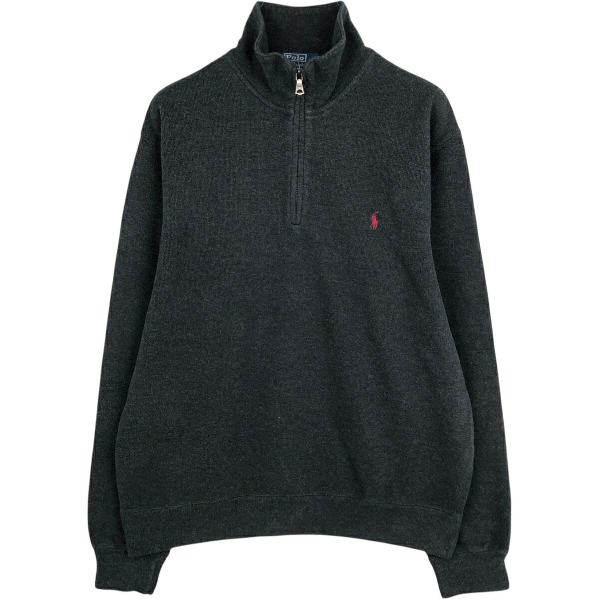 古着 ラルフローレン Ralph Lauren POLO by Ralph Lauren リブ編み ハーフジップスウェットシャツ トレーナー メンズM相当 /eaa624363 【中古】 【260308】 グレー系 春夏秋冬