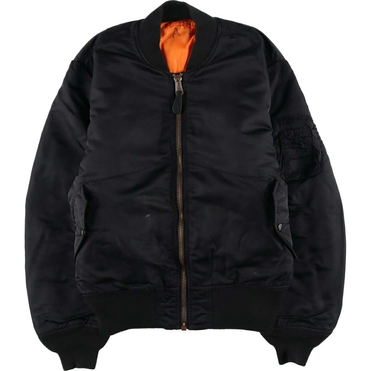 古着 民間品 アルファ ALPHA MA-1タイプ 中綿入り ミリタリー フライトジャケット LARGE メンズL相当 /eaa624467 【中古】 【260309】 ブラック系 春秋冬