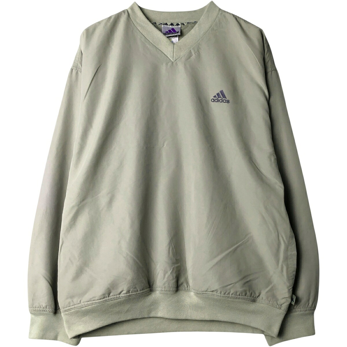 古着 00'S アディダス adidas Vネック ウォームアッププルオーバー メンズS相当 /eaa624496 【中古】 【260309】 ベージュ系 春秋冬