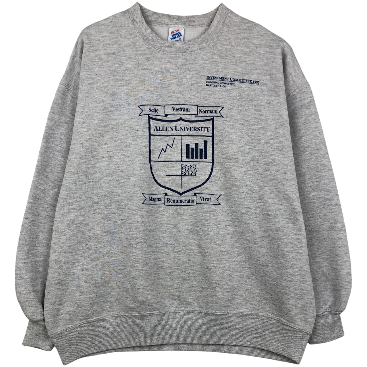 古着 80~90'S ジャージーズ Jerzees SUPER SWEATS カレッジスウェットシャツ トレーナー USA製 メンズXL相当 ヴィンテージ /eaa624858 【中古】 【260311】 ホワイト系 春夏秋冬