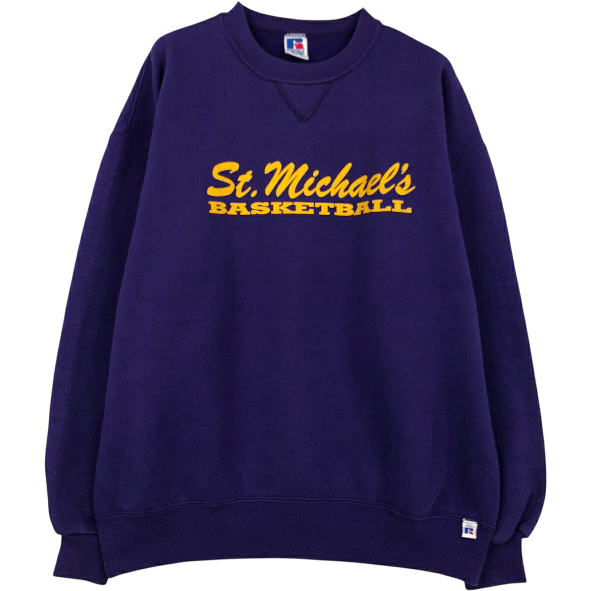 古着 90'S ラッセル Russell ATHLETIC カレッジスウェットシャツ トレーナー USA製 メンズXL相当 ヴィンテージ /eaa624860 【中古】 【260311】 パープル系 春夏秋冬