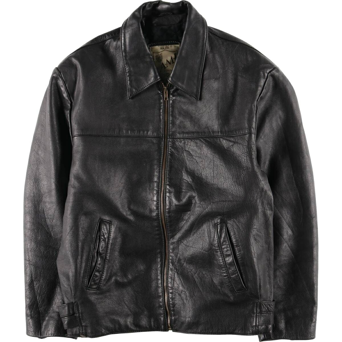 古着 AMI 中綿入り レザースポーツジャケット メンズL相当 /eaa625074 【中古】 【260315】 ブラック系 春秋冬