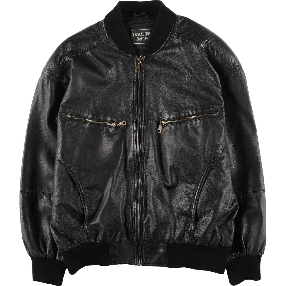 古着 CLASSICAL CLOTHES COMPANY レザーブルゾン メンズS相当 /eaa625085 【中古】 【260315】 ブラック系 春秋冬
