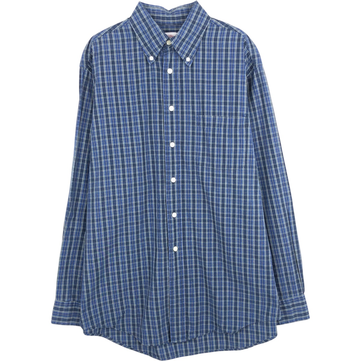 古着 ブルックスブラザーズ Brooks Brothers 346 長袖 ボタンダウンチェックシャツ メンズM相当 /eaa625153 【中古】 【260314】 ネイビー系 春夏秋冬