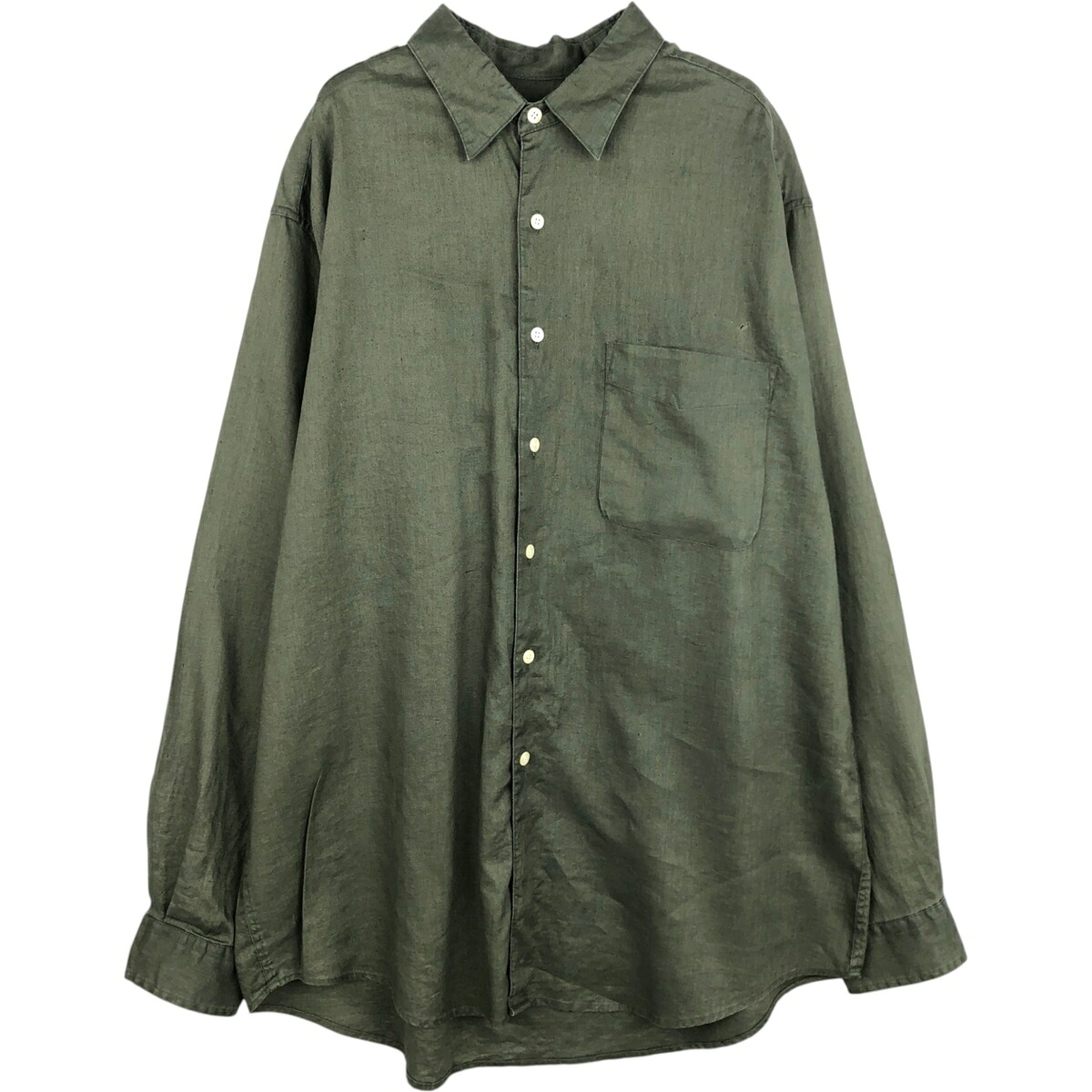 古着 90'S ジェイクルー J.Crew 長袖 リネンシャツ メンズL相当 ヴィンテージ /eaa625195 【中古】 【260315】 【GR-NV】 カーキ系 春夏秋冬 7,095円