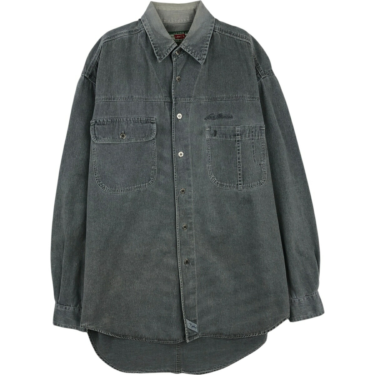 古着 90'S リーバイス Levi's 長袖 デニムウエスタンシャツ メンズS相当 ヴィンテージ /eaa625220 【中古】 【260315】 グレー系 春夏秋冬