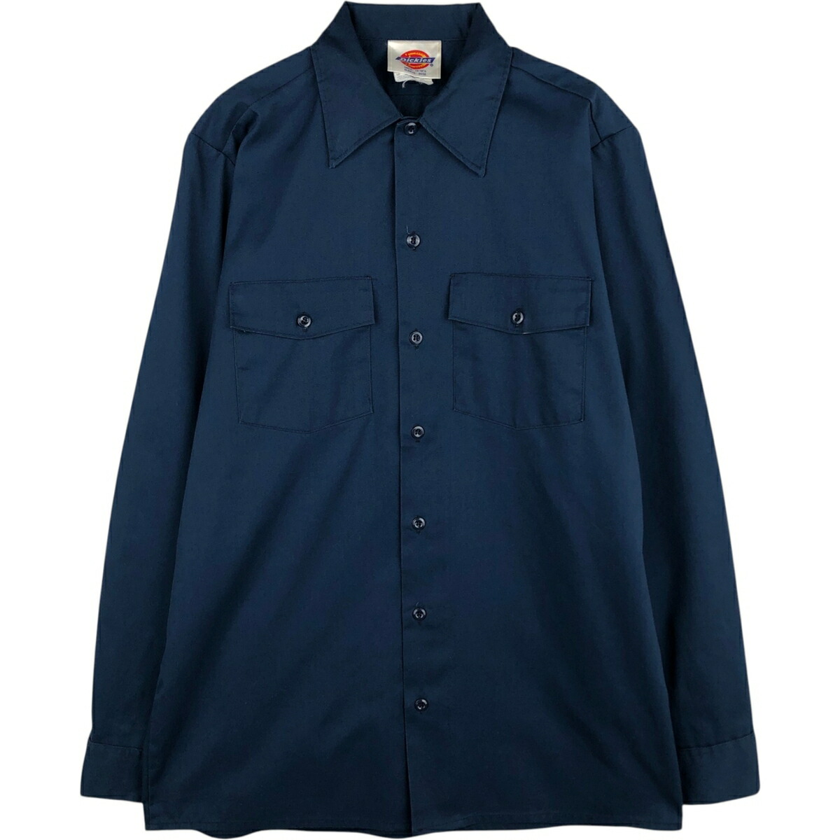 古着 80~90'S ディッキーズ Dickies 長袖 ワークシャツ USA製 メンズM相当 ヴィンテージ /eaa625295 【中古】 【260314】 ネイビー系 春夏秋冬