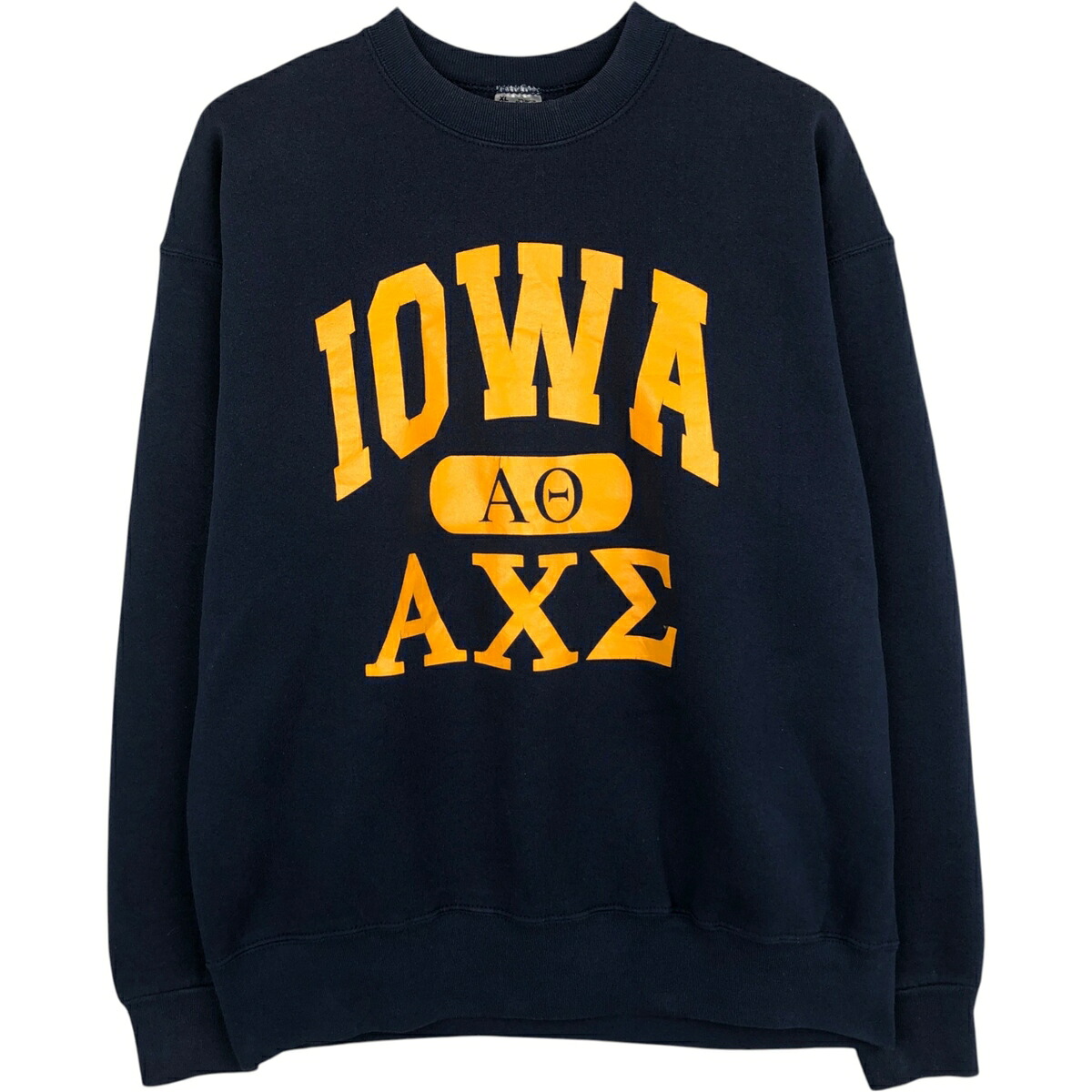 古着 フルーツオブザルーム FRUIT OF THE LOOM IOWA アイオワ大学 HEAVY 3連プリントカレッジスウェットシャツ トレーナー USA製 メンズXL相当 /eaa625667 【中古】 【260319】 ネイビー系 春夏秋冬