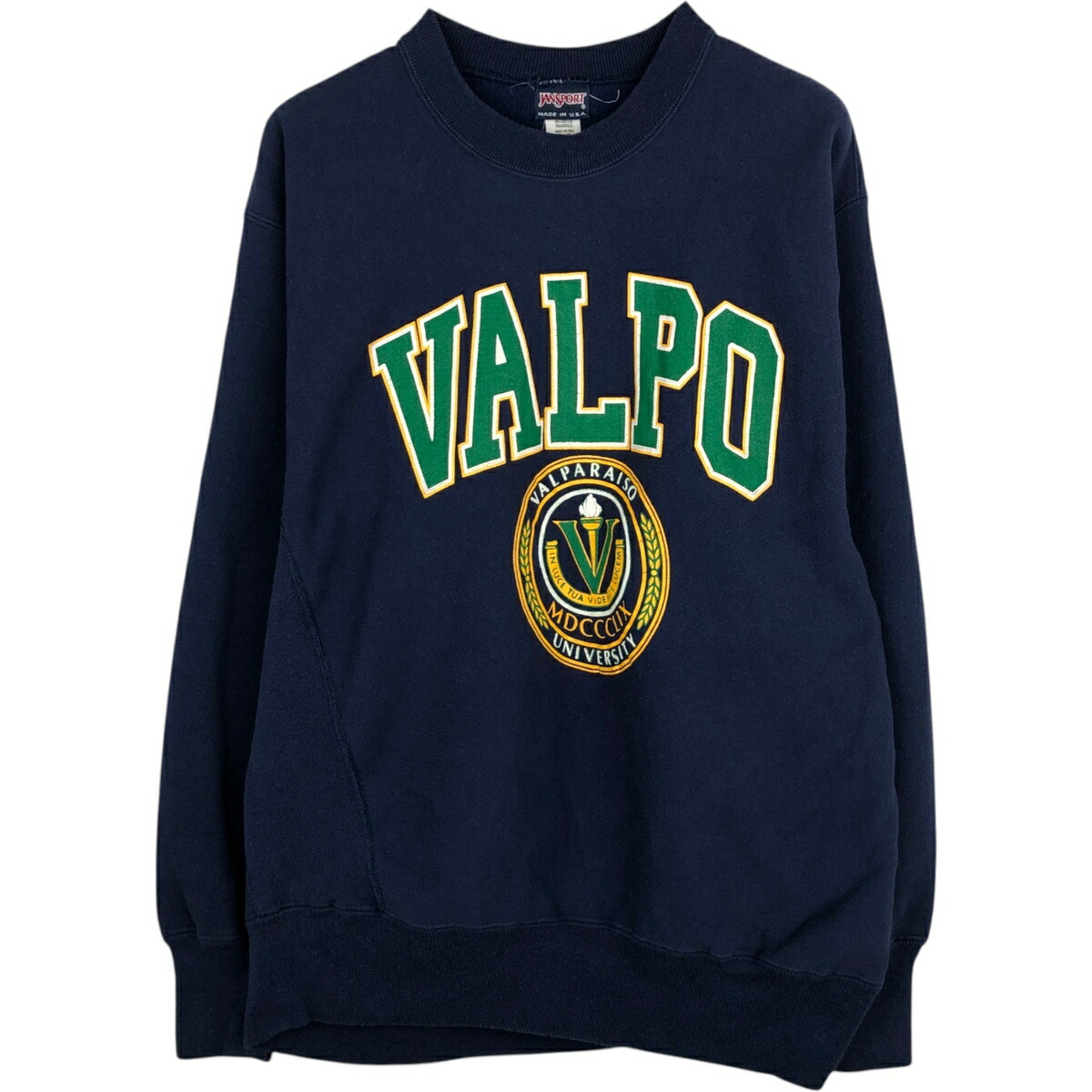 古着 90'S ジャンスポーツ JANSPORT カレッジスウェットシャツ トレーナー USA製 メンズXL相当 ヴィンテージ /eaa625689 【中古】 【260316】 ネイビー系 春夏秋冬