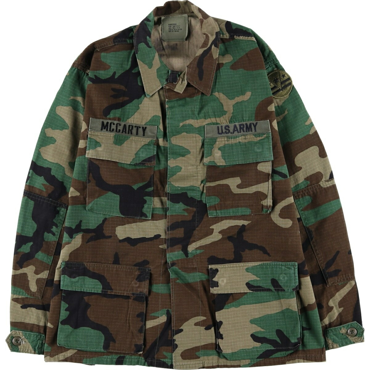 古着 80'S 米軍実品 迷彩柄 ウッドランドカモ リップストップ B.D.U ミリタリージャケット USA製 MEDIUM-REGULAR メンズM相当 ヴィンテージ /eaa625801 【中古】 【260315】 カーキ系 春秋冬