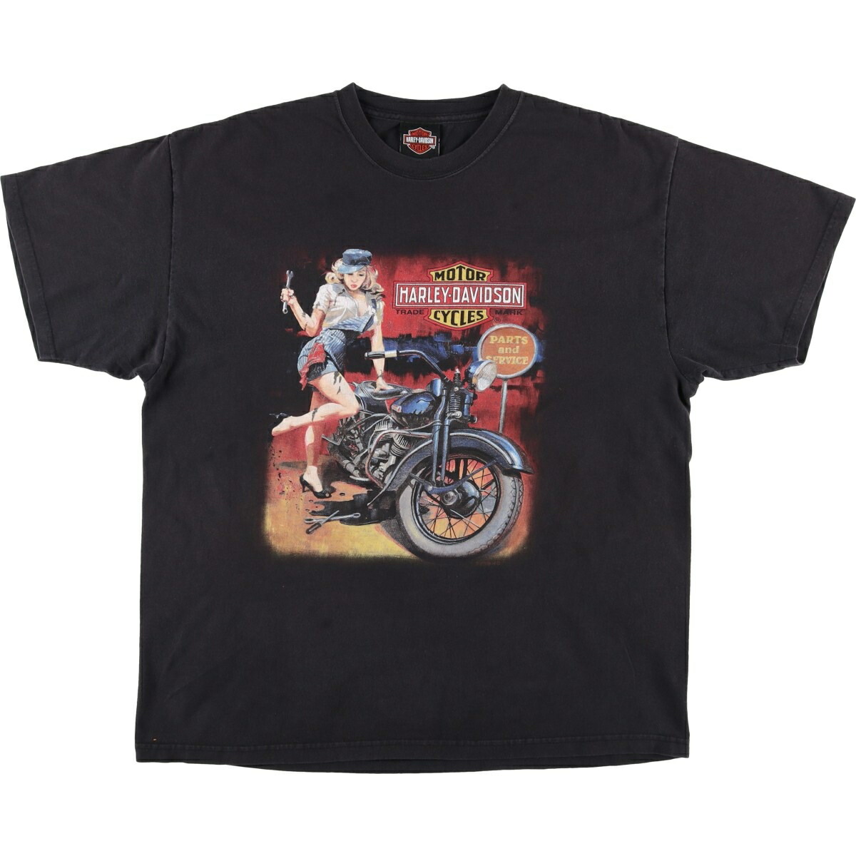 古着 00'S ハーレーダビッドソン Harley-Davidson ピンナップガール モーターサイクル バイクTシャツ USA製 メンズXL相当 /eaa626001 【中古】 【260315】 春夏秋 8,162円