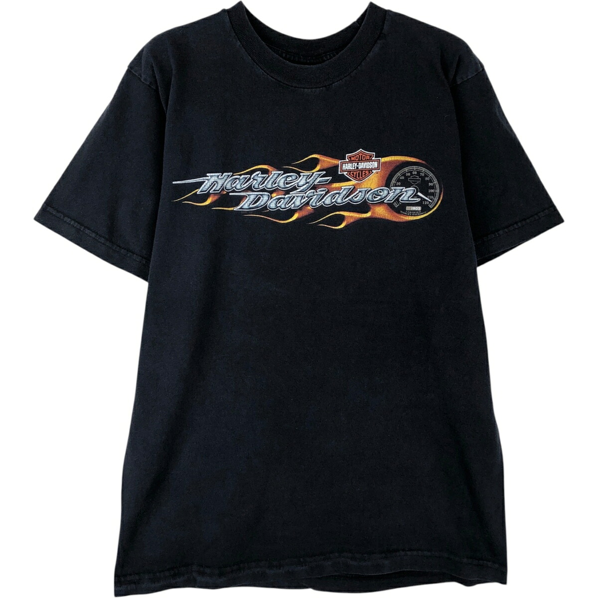古着 ハーレーダビッドソン Harley-Davidson ファイヤーパターン モーターサイクル バイクTシャツ USA製 メンズM相当 /eaa626013 【中古】 【260315】 ホワイト系 春夏秋