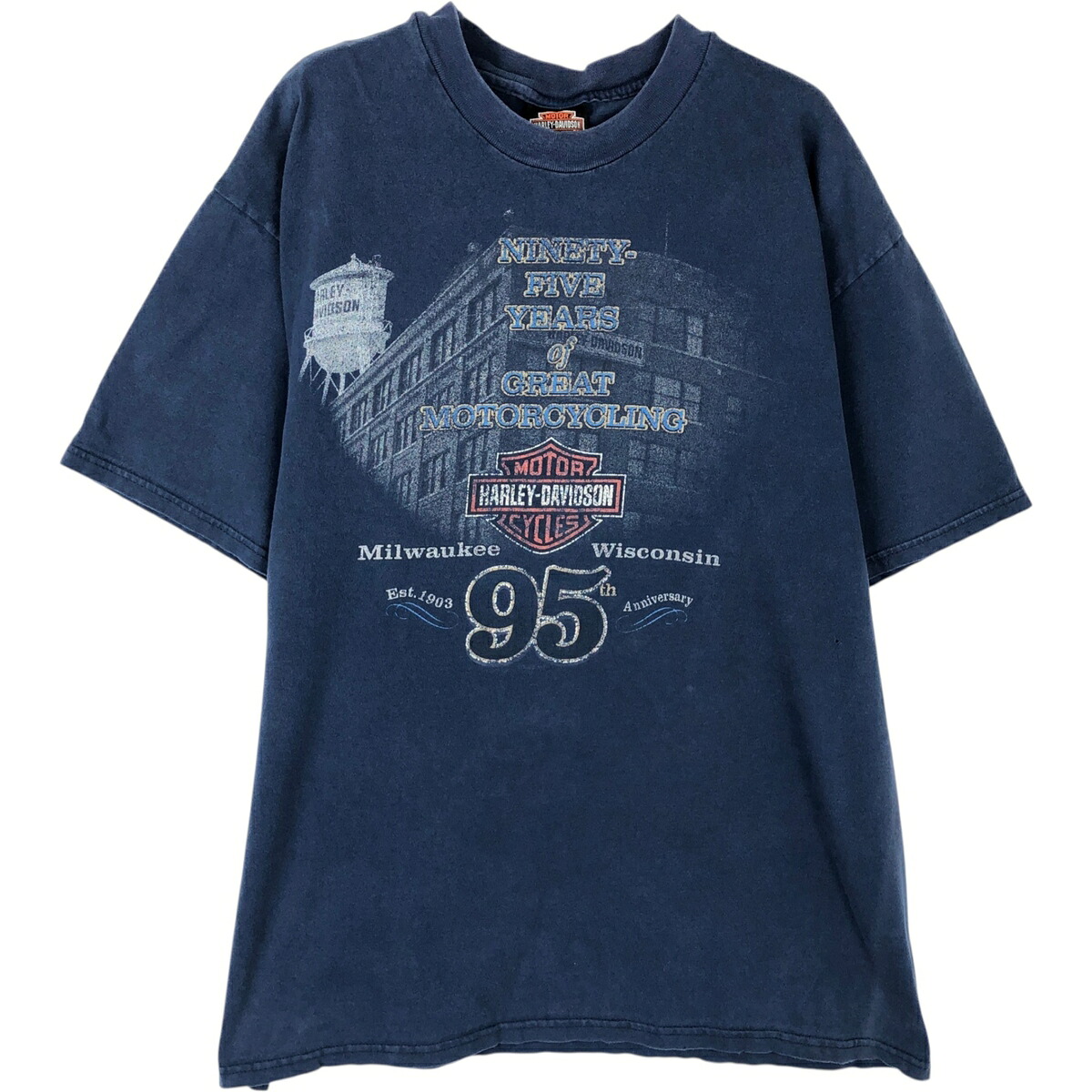 古着 ハーレーダビッドソン Harley-Davidson モーターサイクル バイクTシャツ USA製 メンズXL相当 /eaa626015 【中古】 【260315】 ブルー系 春夏秋