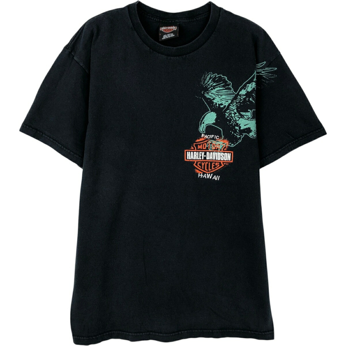 古着 ハーレーダビッドソン Harley-Davidson 鷲柄 イーグル柄 モーターサイクル バイクTシャツ USA製 メンズL相当 /eaa626016 【中古】 【260315】 ブラック系 春夏秋