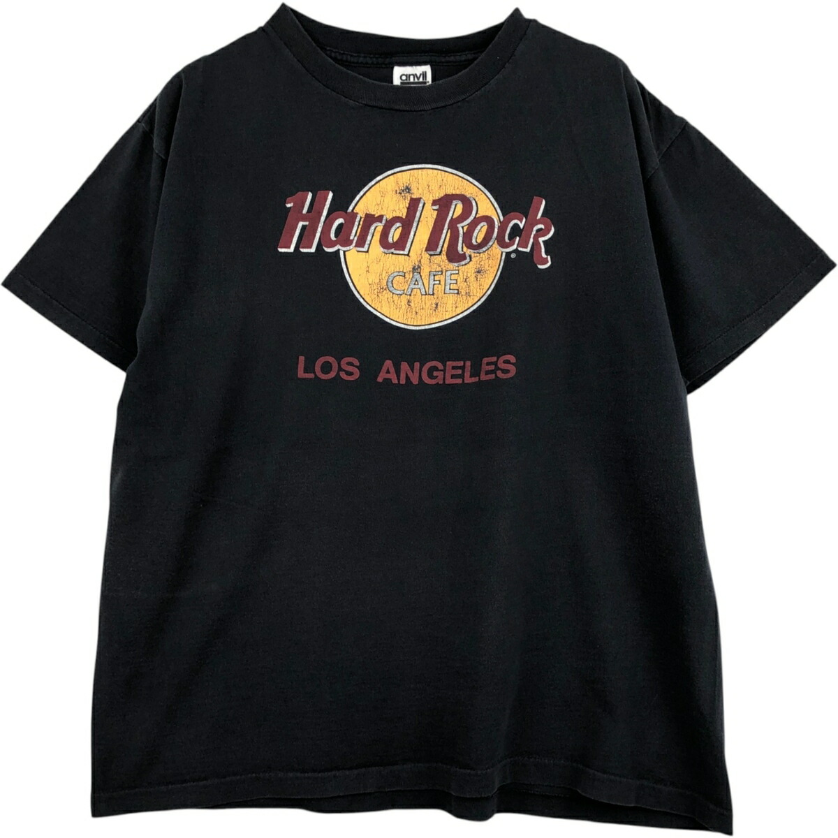 古着 90'S アンビル Anvil HARD ROCK CAFE ハードロックカフェ アドバタイジングTシャツ USA製 メンズXL相当 ヴィンテージ /eaa626222 【中古】 【260315】 ブラック系 春夏秋