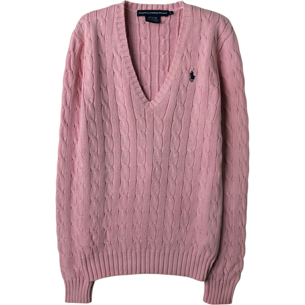 古着 ラルフローレン Ralph Lauren RALPH LAUREN SPORT ケーブル編み Vネック コットンニットセーター レディースS相当 /eaa626291 【中古】 【260322】 【Elulu/エルル】|古着屋JAM