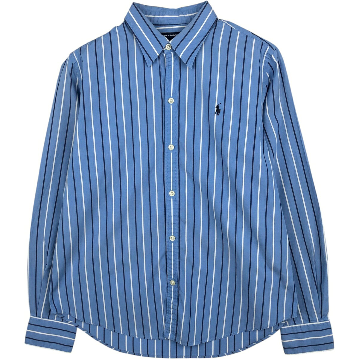 古着 ラルフローレン Ralph Lauren RALPH LAUREN GOLF 長袖 コットンストライプシャツ レディースM相当 /eaa626401 【中古】 【260321】 【ADEL/アデル】 ネイビー系 春夏秋冬