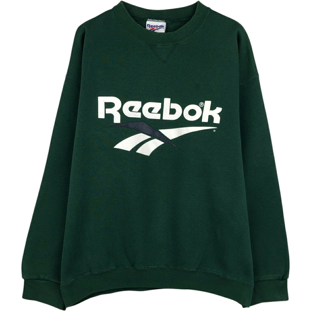 古着 90'S リーボック Reebok ロゴスウェットシャツ トレーナー USA製 メンズXL相当 ヴィンテージ /eaa626457 【中古】 【260320】 グリーン系 春夏秋冬