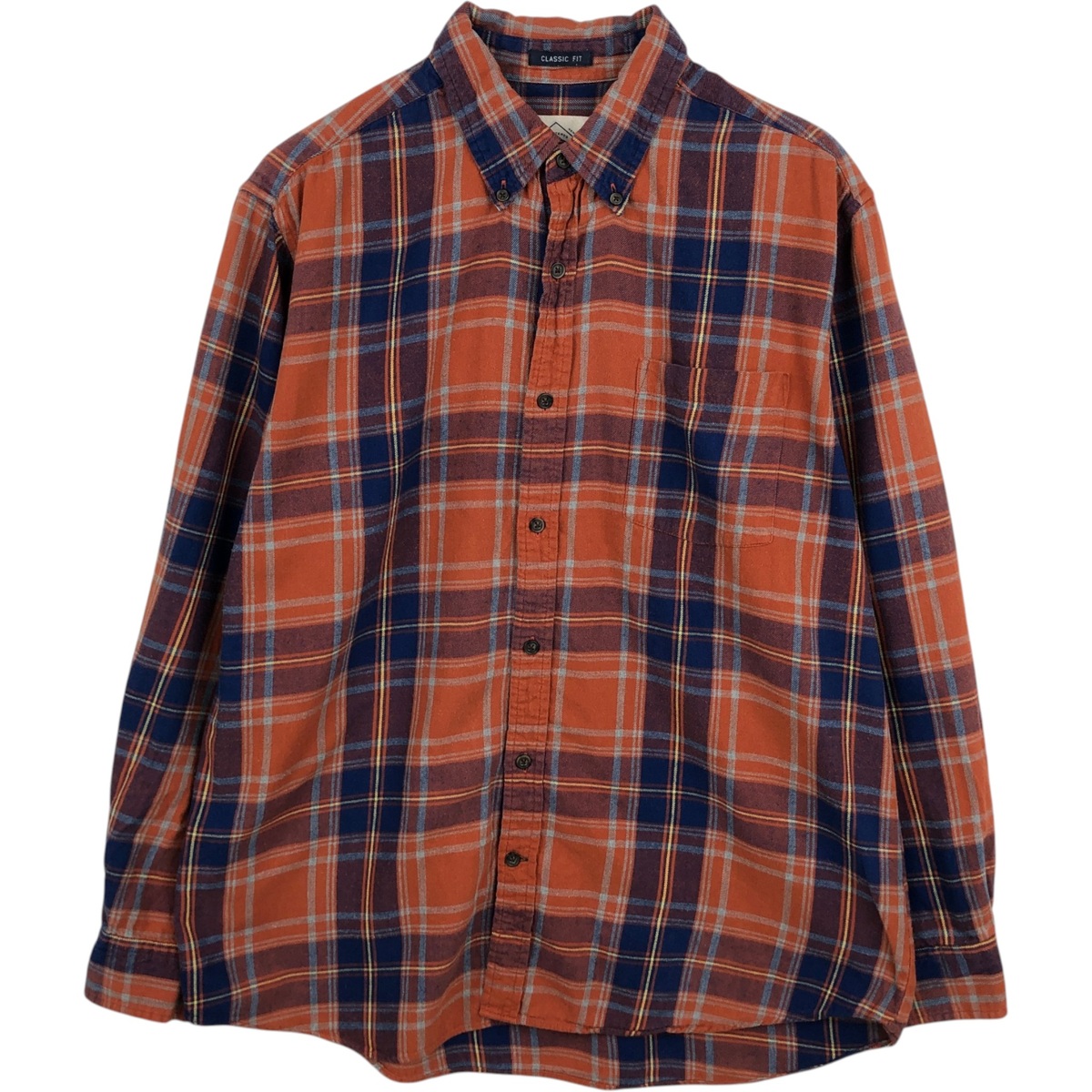 古着 セントジョンズベイ ST. JOHN'S BAY CLASSIC FIT 長袖 ボタンダウン フランネルチェックシャツ メンズL相当 /eaa626894 【中古】 【260326】 オレンジ系 春夏秋冬