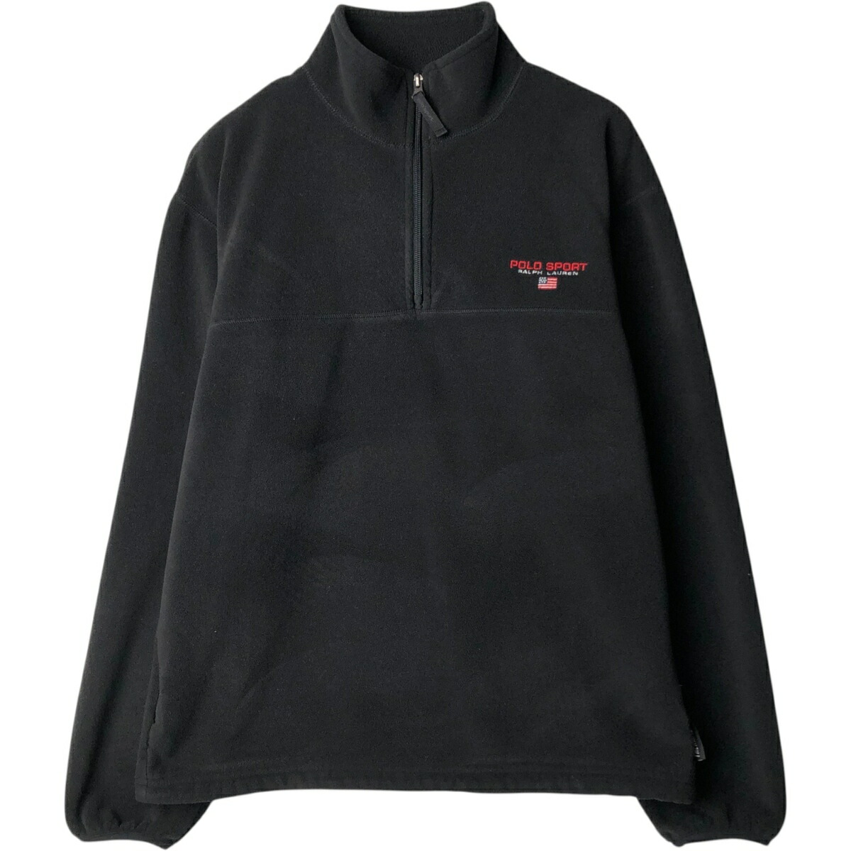 古着 90'S ラルフローレン Ralph Lauren POLO SPORT ポロスポーツ ハーフジップ フリースプルオーバー メンズL相当 ヴィンテージ /eaa627042 【中古】 【260324】 ブラック系 春秋冬