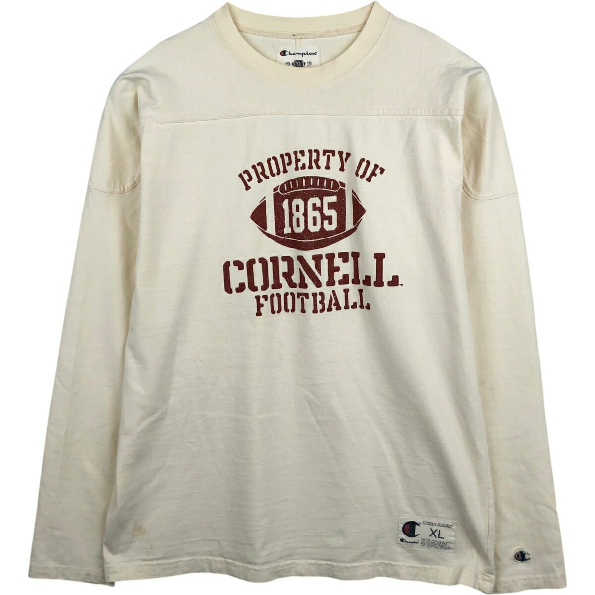 古着 チャンピオン Champion CORNELL コーネル大学 カレッジ フットボールTシャツ メンズXL相当 /eaa627140 【中古】 【260327】 ホワイト系 春夏秋
