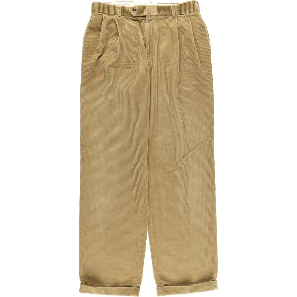 古着 ブルックスブラザーズ Brooks Brothers ESTABLISHED 1818 ツータック 太畝 コーデュロイパンツ カナダ製 メンズw33相当 /eaa627336 【中古】 【260409】 ベージュ系 春夏秋冬