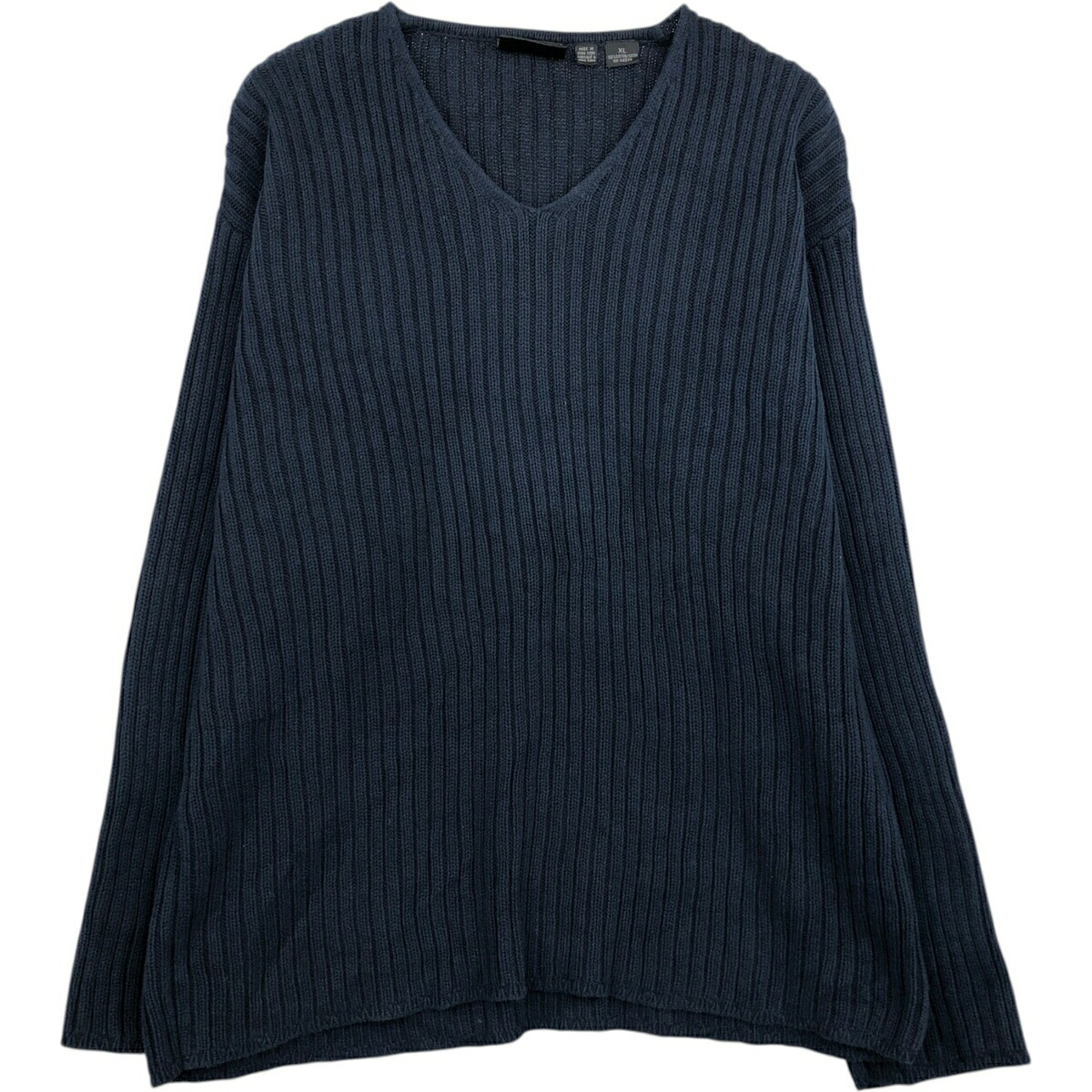 古着 90~00'S ダナキャランニューヨーク DKNY Vネック コットンニットセーター メンズXL相当 ヴィンテージ /eaa627537 【中古】 【260328】 【GR-NV】 ネイビー系 秋冬