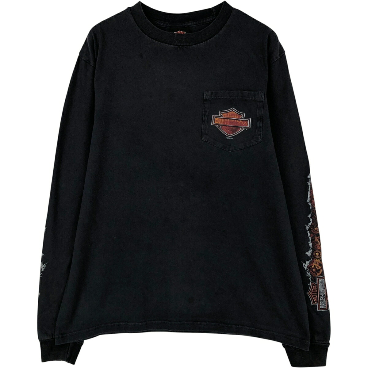 古着 ハーレーダビッドソン Harley-Davidson アニマル柄 ワニ柄 ロングTシャツ ロンT メンズM相当 /eaa627708 【中古】 【260329】 ブラック系 春夏秋｜古着屋JAM