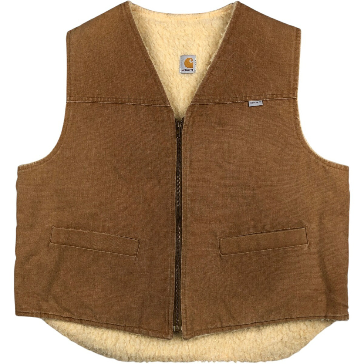 古着 80'S カーハート Carhartt ダックベスト USA製 メンズXL相当 ヴィンテージ /eaa627751 【中古】 【260409】 ブラウン系 春秋冬