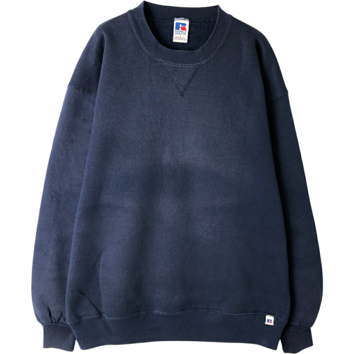 古着 90'S Velva Sheen 3連プリント カレッジスウェットシャツ